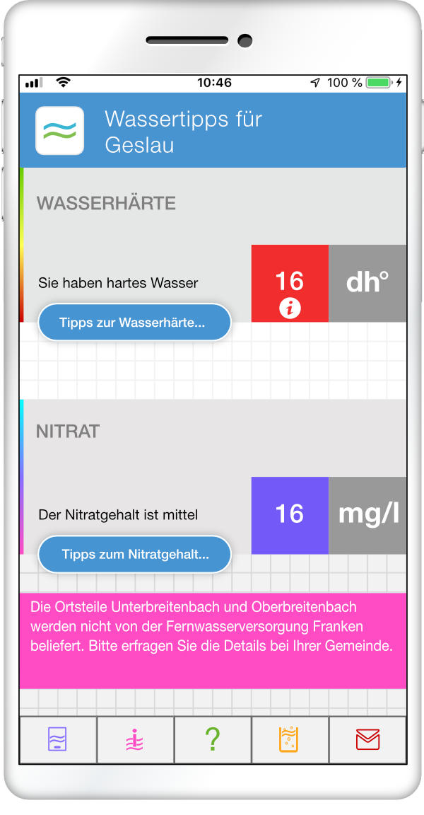 Smartphone empfängt Daten