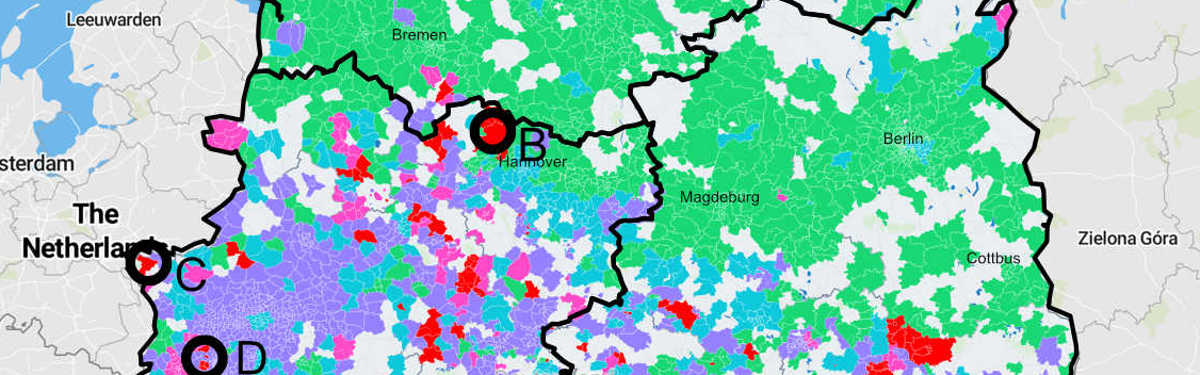 Visualization of different nitrate concentrations in drinking water in Germany